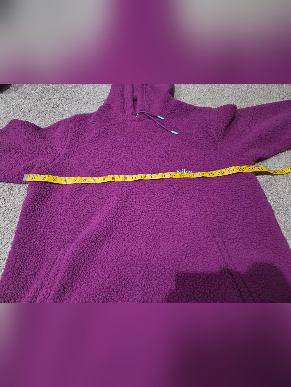 Nike Purple Sherpa Hoodie Size Large - Picture 6 of 7